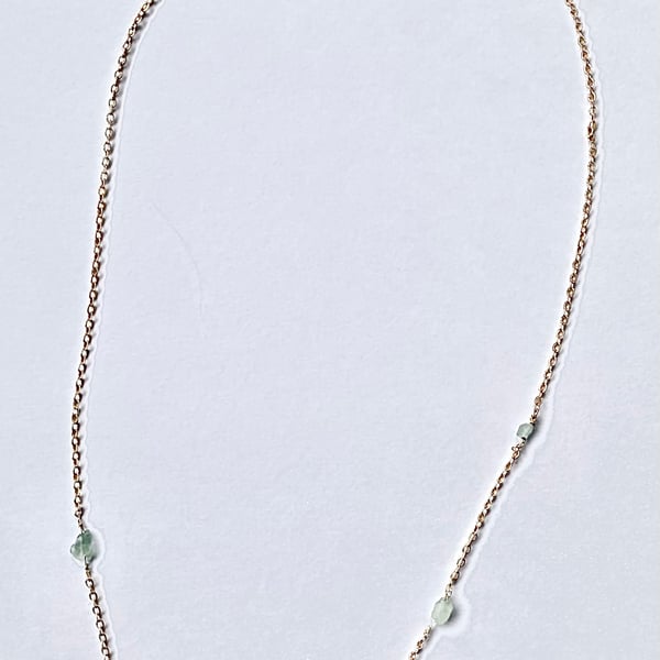 Aurielle – Delicate Emerald Gemstone designer handmade Necklace gold plated 