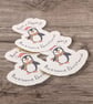 Penguin Sticker Christmas Cute Funny Quote Die Cut Illustrated Sticker  - Image 1