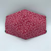 Ditsy Daisy Red Face Mask. Triple layered. 100 % Cotton Fabric.