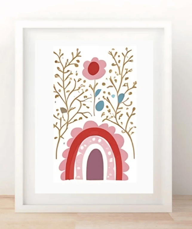 Boho Rainbow Wall Art Print - A4 Nursery Decor