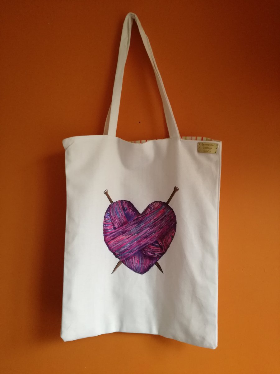 Handmade fully lined tote bag