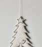 'Christmas Tree with a Glitter Star and Heart'- Hanging Decoration - Image 2