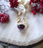 Gold Adjustable Ring With Black Resin, Shells and Stainless Steel - Image 3