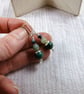 Earrings, Sterling Silver, Chrysocolla and Aquamarine Droppers - Image 3