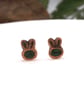 Copper Rabbit Head Stud Earrings, Bunny Earrings, 7th Anniversary Gift. Wildlife - Image 3