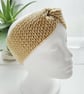 Dark Cream Ear Warmer, Desert Sand Crochet Headband