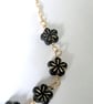 Gold Filled Chain Necklace with Vintage Czech Glass Flower Beads - Image 4