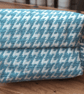Blue Dogtooth, Houndstooth Make Up, Cosmetics Bag.  - Image 3
