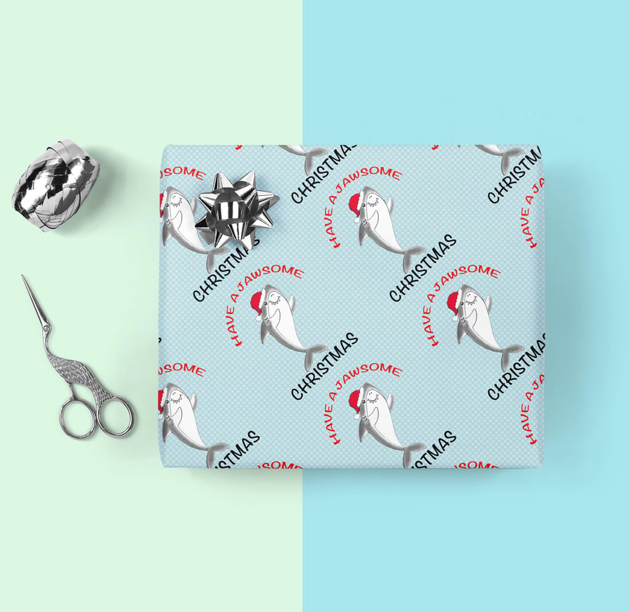 Jawsome Christmas wrapping paper