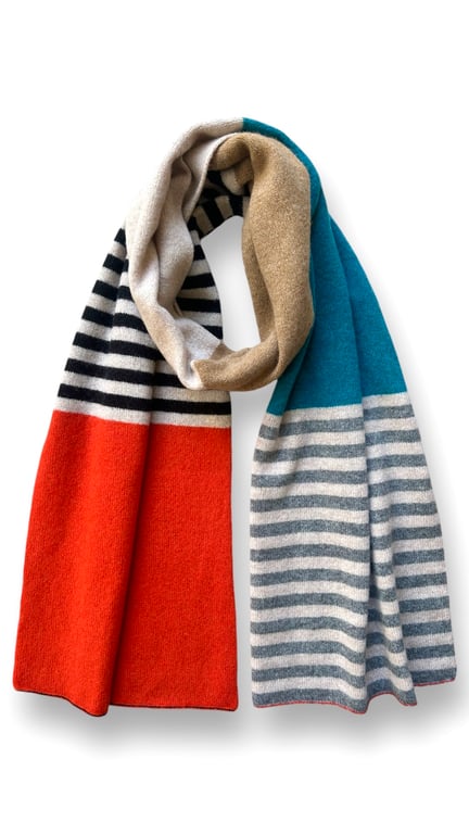 Striped and blocked Big Scarf
