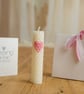 White Beeswax Baby Blessing Candle Gift Set, Honeyheart Party Favour - Image 2