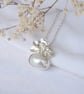 Pearl and flower necklace, bridal jewellery - Image 8