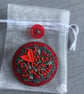 Hand Embroidered Circle Heart Brooch - Image 4