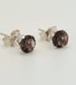 Smoky Quartz Sterling Silver 5mm Stud Earrings