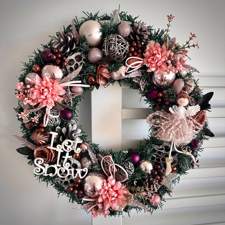 Luxury fairy angel Christmas wreath modern home decor mantel piece