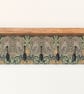 Sage Green Floating Coat Rack, Solid Wooden Wall Hanger with Shelf