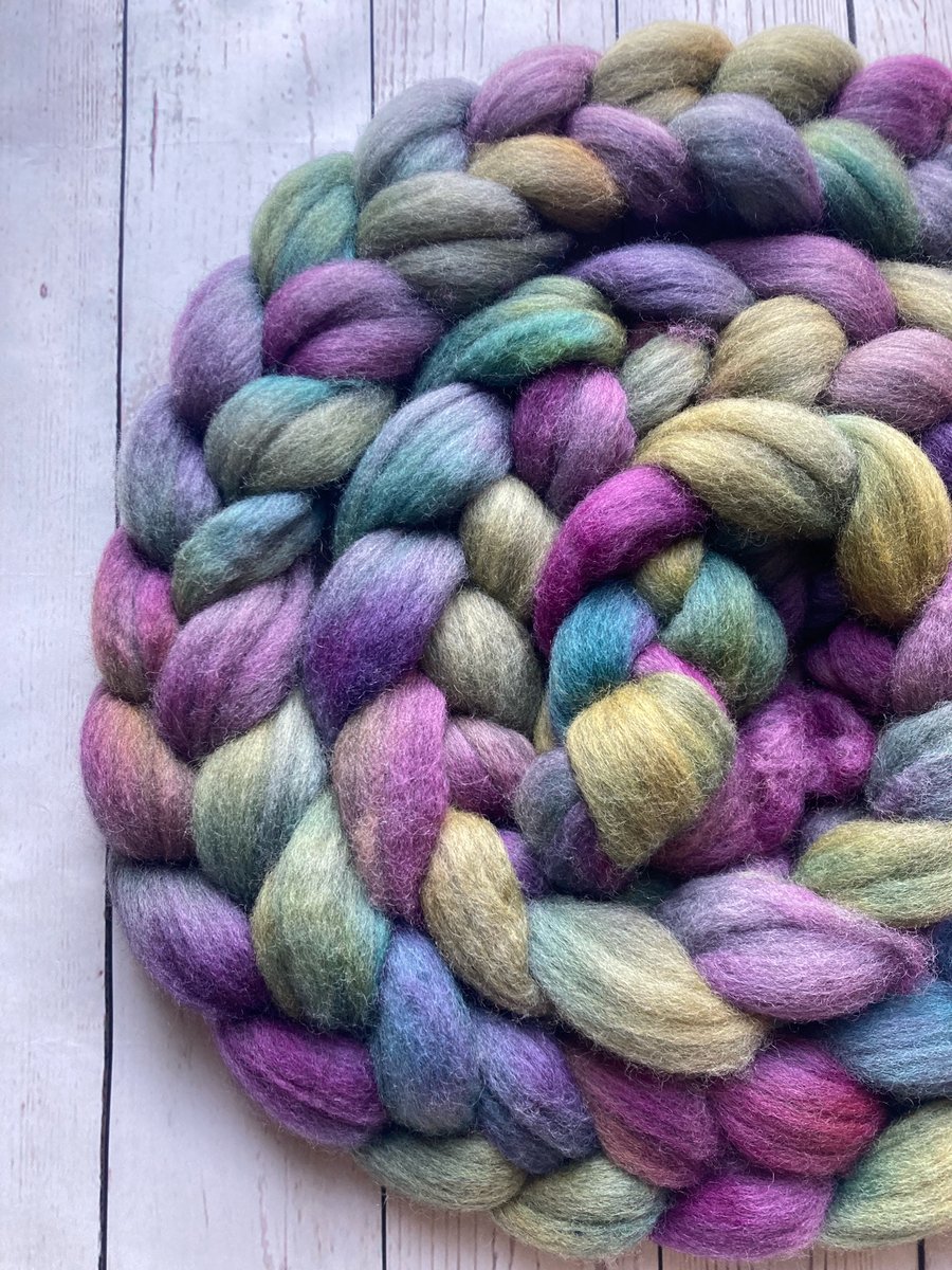 Spinning fibre 100g Heather Hills grey Corriedale 