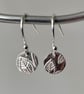 Circular pure silver earrings with leaf detail - Image 3