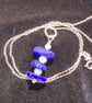Sterling silver and cobalt blue seaglass pendant