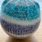 Striped handknitted baby beanie 0-3 months
