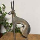 Sitting Hare Sculpture Handmade 27cm
