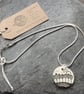 Handmade Ceramic Moonlit Trees pendant in black, white and grey - Image 2