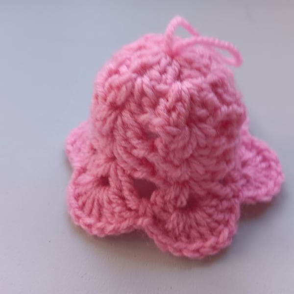 Crochet Christmas Bell (Pink) - festive decoration