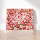 Original Abstract Flowers on Stretched Canvas Oil Painting