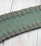 Hand Knitted Baby Headband – Grey & Teal – Cashmere and Merino – 6–12 Months - Image 3