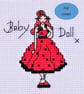 50's Rockabilly theme girl small cross stitch Instant digital PDF Pattern