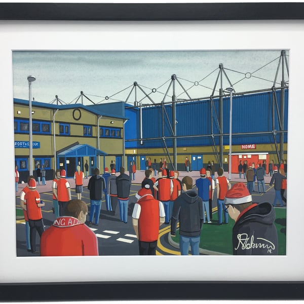 Stirling Albion F.C, Forthbank Stadium, High Quality Framed Football Art Print.