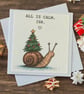 Pack of 8 Funny Christmas Cards - Reindeer & Snail Festive Mini Cards - Image 3