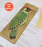 Woodpecker wooden bookmark, Fathers day gift idea, bird lover gift