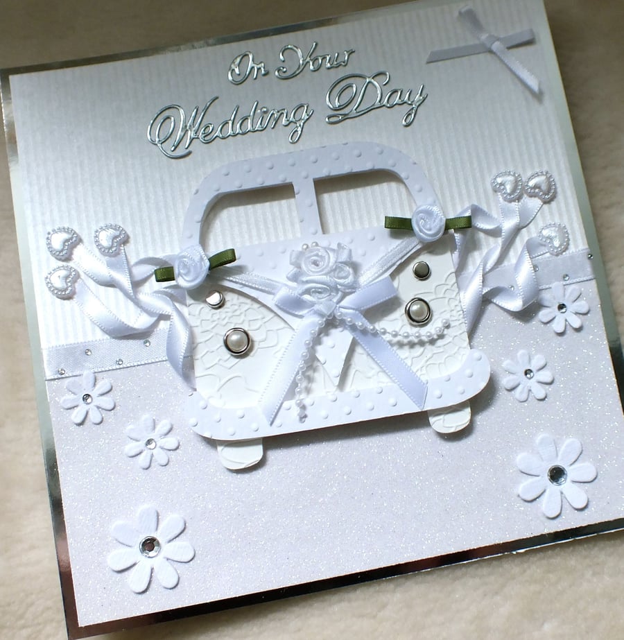 Luxury Handmade 3D Wedding VW Style Campervan Card