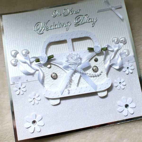 Luxury Handmade 3D Wedding VW Style Campervan Card