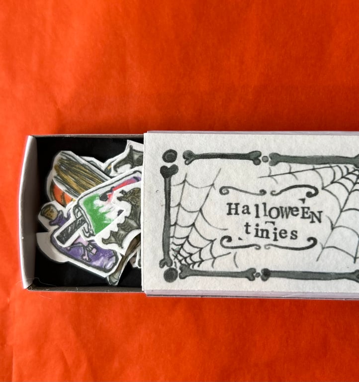 Halloween Tinies Matchbox Art - miniature illustrations