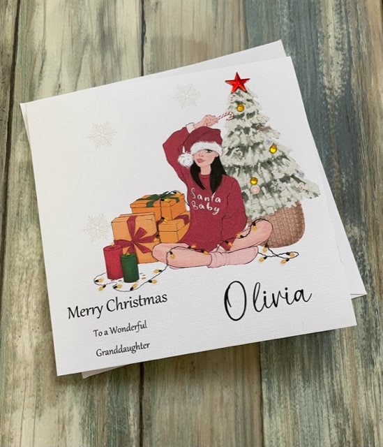Personalised Christmas Card, Daughter, Granddaughter,Sister,Niece, Friend etc.