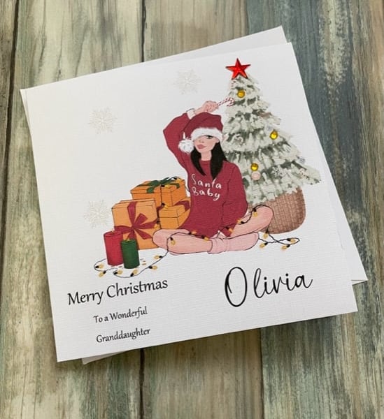 Personalised Christmas Card, Daughter, Granddaughter,Sister,Niece, Friend etc.