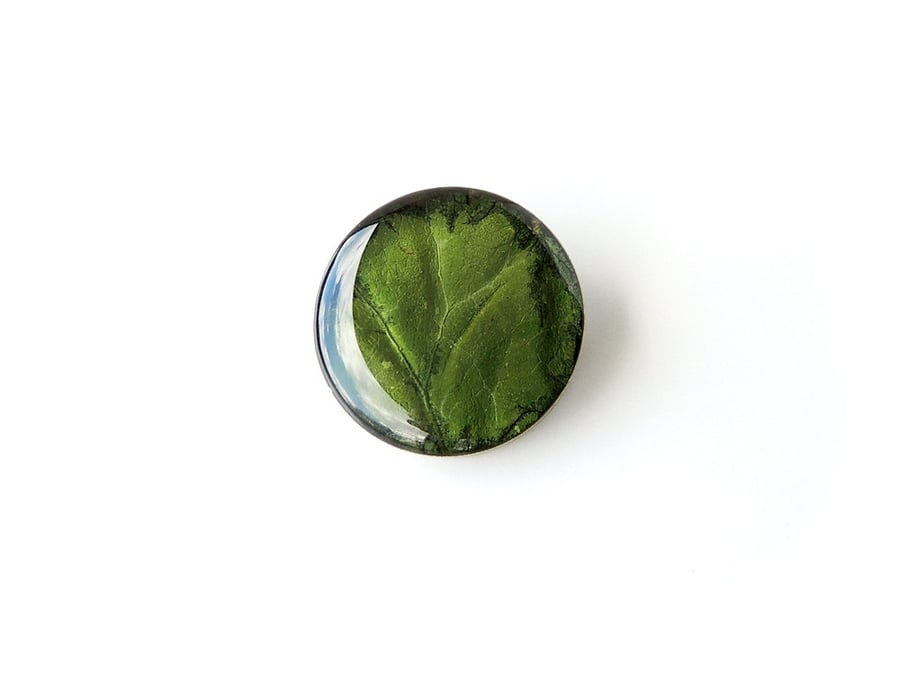 Green Leaf Brooch - SALE (1088)