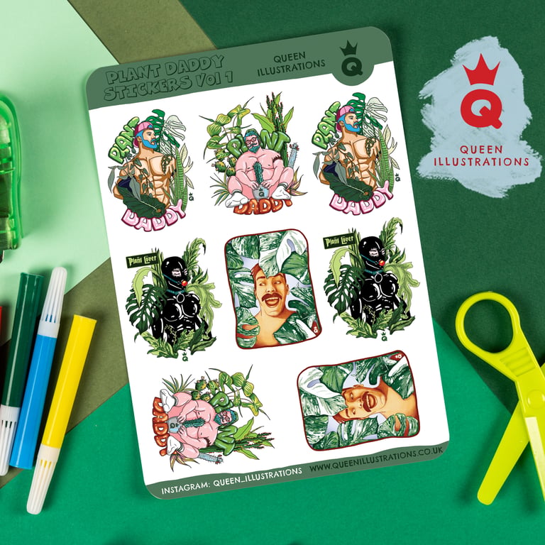 PLANT DADDY sticker sheet vol 1, waterproof vinyl stickers sheet