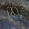  Blue-green and  Copper Dome Dangle  Earrings