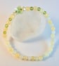 Peridot, Ambronite & New Jade Bracelet With Crystal Butterfly, Easter, Birthday