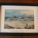 Original Abstract seascape watercolour painting 