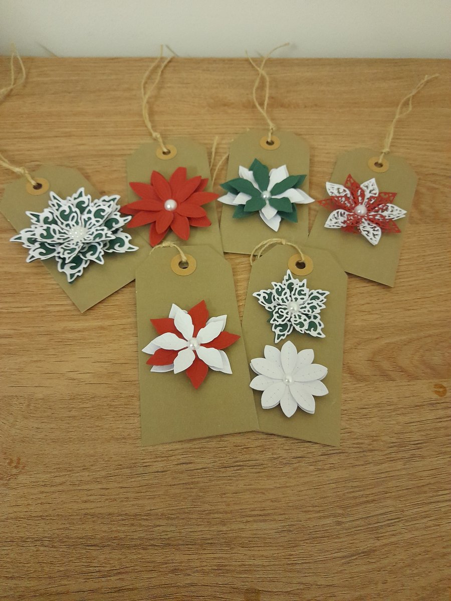CHRISTMAS ASSORTED HANDMADE GIFT TAGS.