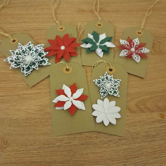 CHRISTMAS ASSORTED HANDMADE GIFT TAGS.