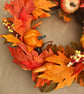 Autumn leaves pumpkin wreath sunflower porch decor  for Halloween  - Image 4