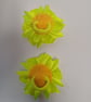 Neon Yellow Satin Flower Hair Bobbles – Handmade Ribbon Hair Ties for Girls - Image 10