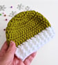 Handmade Green & White Crochet Christmas Baby Set – Newborn - Image 7