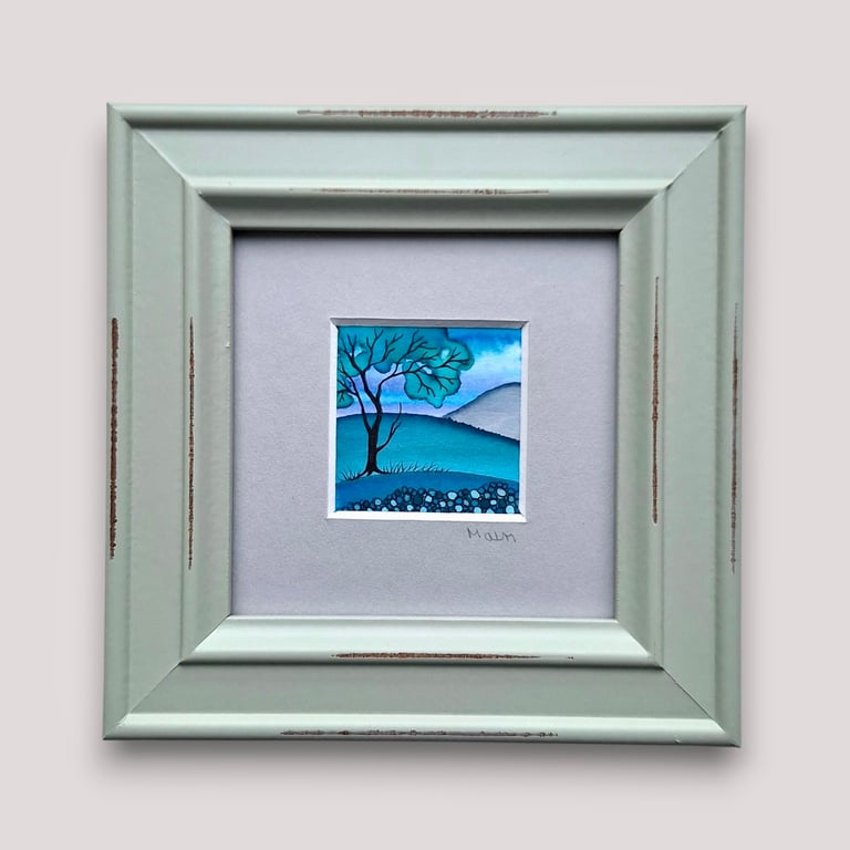 Tiny Framed Original Painting 