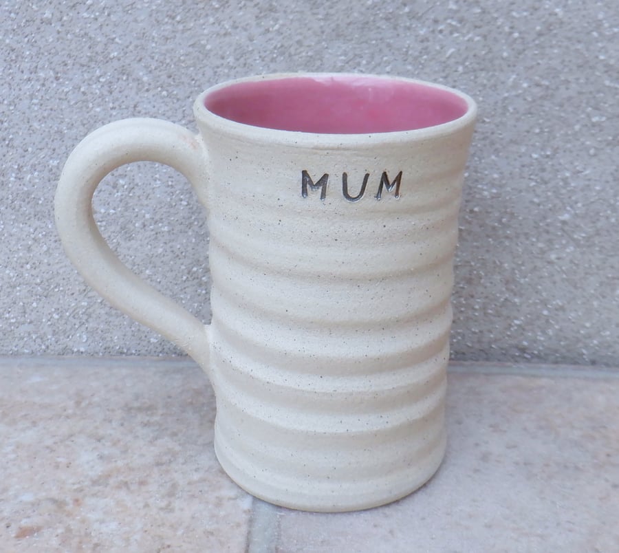Coffee mug  tea cup for MUM handthrown stoneware pottery ceramic